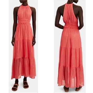 A.L.C. Elara Silk Dress.  Coral color, halter style. Brand new. Size 6.